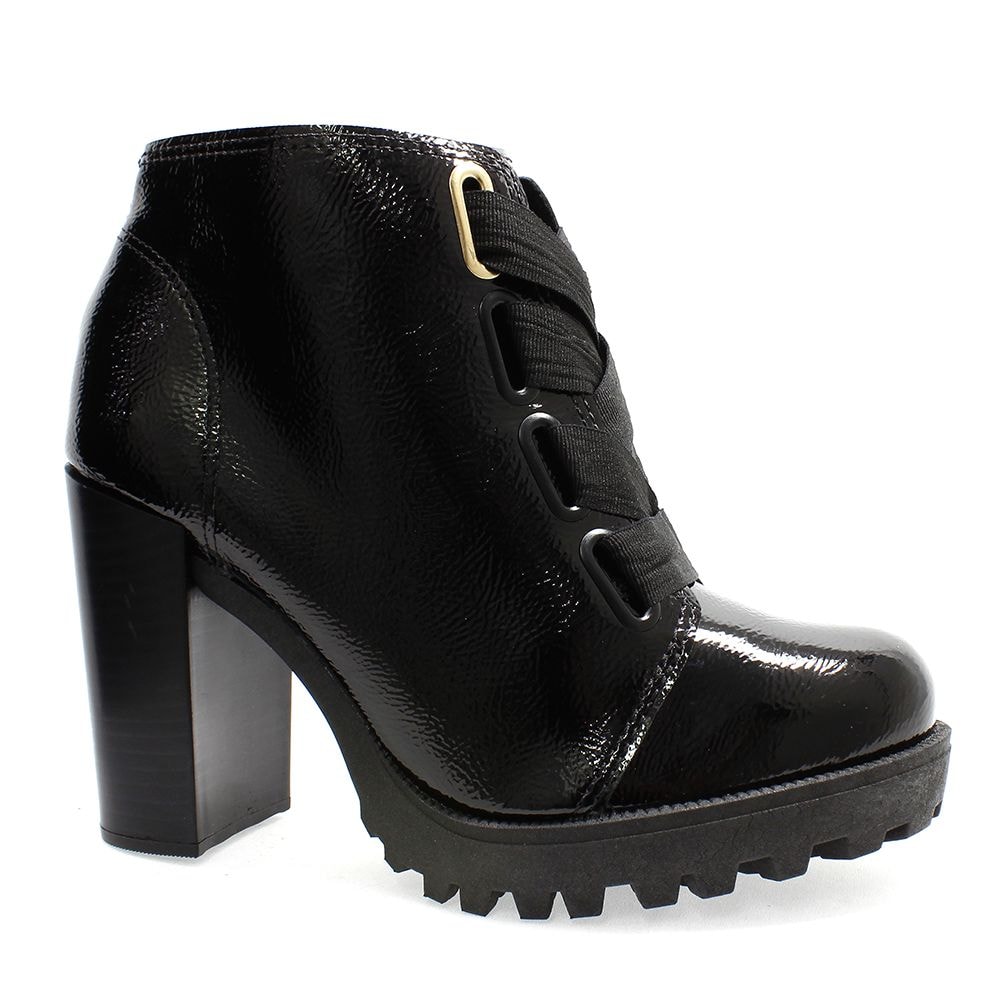 bota coturno moleca lisa preta