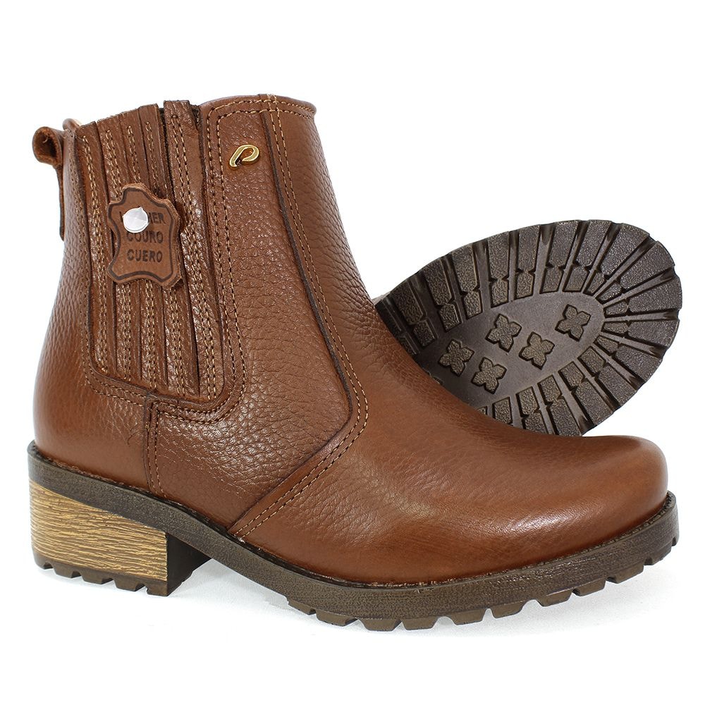 bota de couro pegada