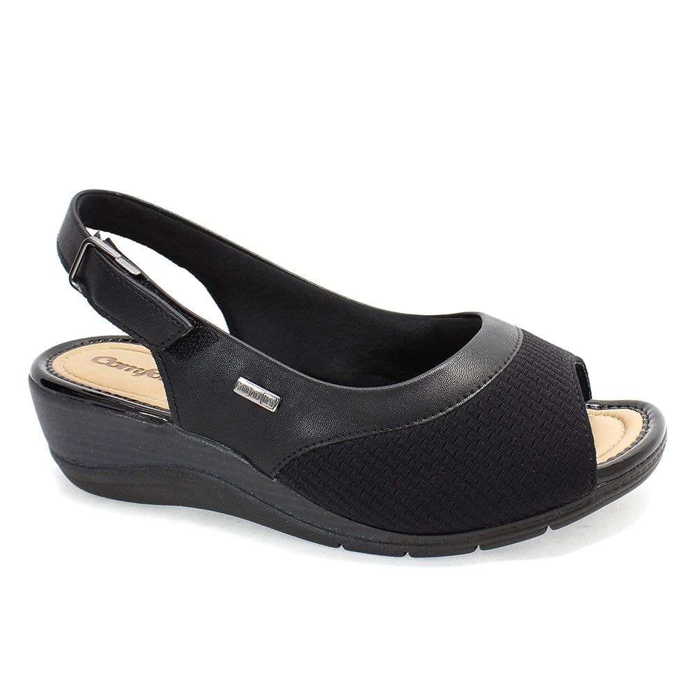 sandalia comfortflex preta