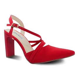 Sapato Bebecê Chanel Nobuck Versalhes Feminino Vermelho