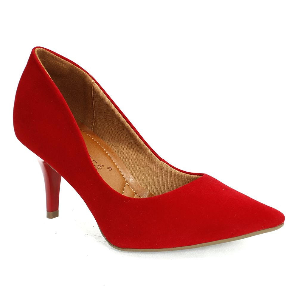 scarpin nobuck vermelho