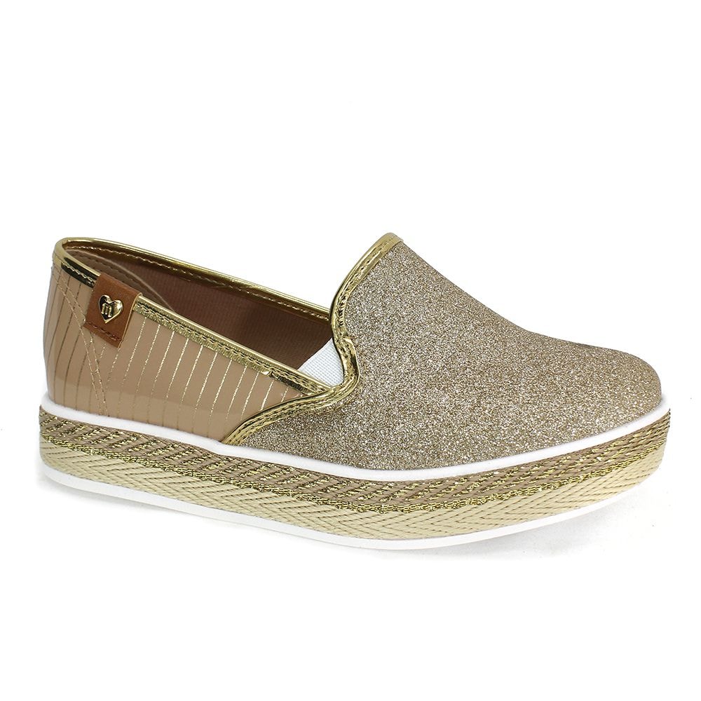 tênis molekinha dourado