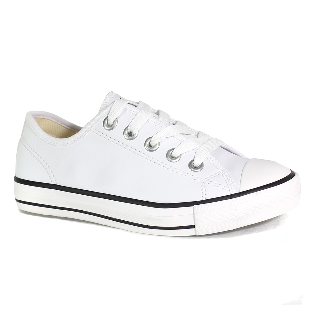 tenis couro feminino branco